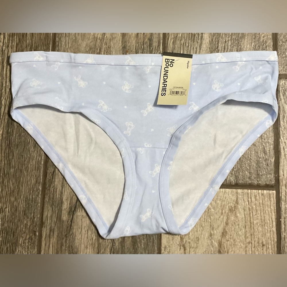 New Nobo, No Boundaries Cotton Hipster Panties Pick Size M or XL Blue Bunnies
